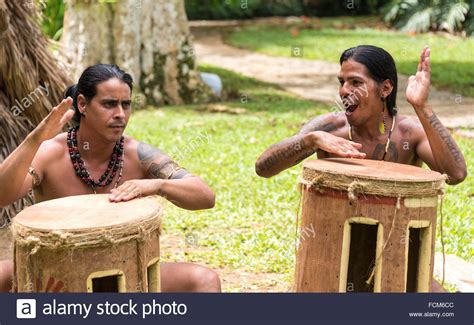 Taino Arawak Cuban indians cultur, recreation scene outside the Stock ...