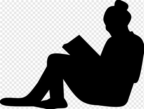 Silhouette, Woman, Reading, Book, Sitting, png | PNGWing