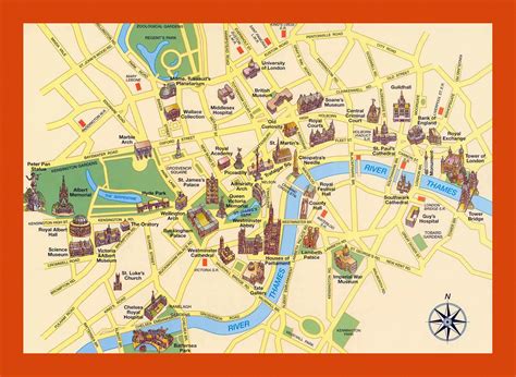 Tourist map of London city center | Maps of London | Maps of United ...