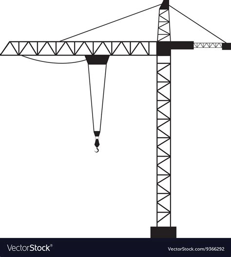 Tower crane isolated flat design Royalty Free Vector Image