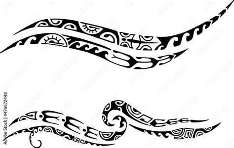 Set of tattoo Maori design. Ethnic decorative oriental ornament. Art ...