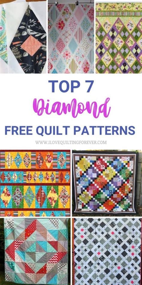 Top 7 Free Diamond Quilt Patterns - I Love Quilting Forever