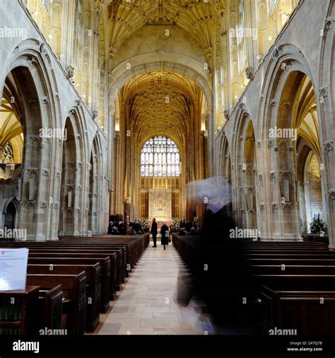 Interior of Sherborne Abbey from the nave Stock Photo - Alamy