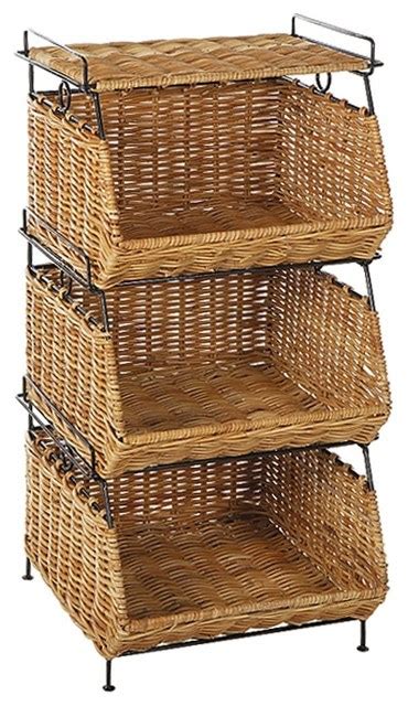 Wicker Basket Storage Shelves / Wicker Basket Storage Shelf - Free ...