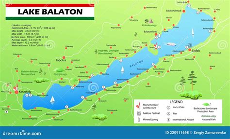 Lake Balaton map stock illustration. Illustration of ðºð°ñ€ñ‚ð° - 220911698