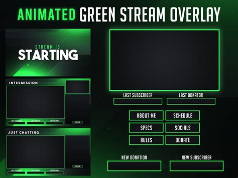 Razor Green Chat Overlay For Twitch, Streamlabs OBS