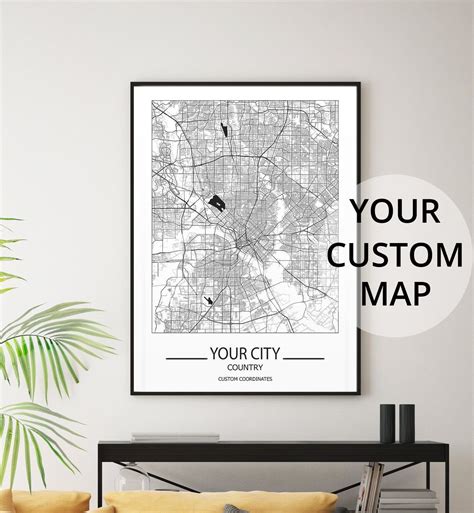 Custom City Map Map Poster Map Print Custom Map Poster - Etsy