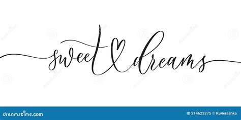 Sweet Dreams - Typography Lettering Quote, Brush Calligraphy Banner ...