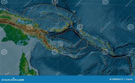 Near Solomon Sea Plate. Boundaries. Physical Map Stock Illustration ...