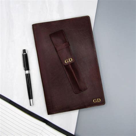 Personalised Refillable Leather Journal And Pen Holder By PARKER&CO ...