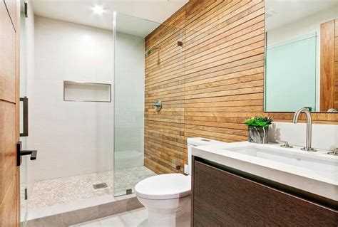 Wood Effect Tiles On Bathroom Wall