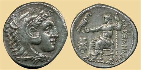 Ancient Greek coin of Alexander the Great (b. Macedonia, Greece, 356 ...