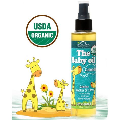 US Organic, The Baby Oil, Unscented, with Calendula, Jojoba, Olive Oil ...