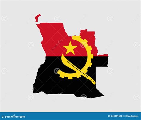 Angolan Map Flag. Map of Angola with the National Flag of Angola ...