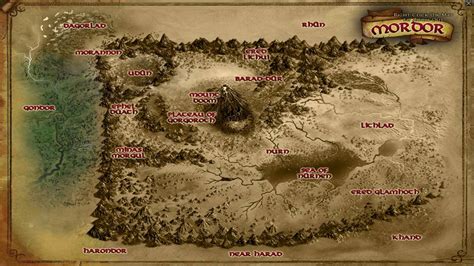 Mordor Lord Of The Rings Map