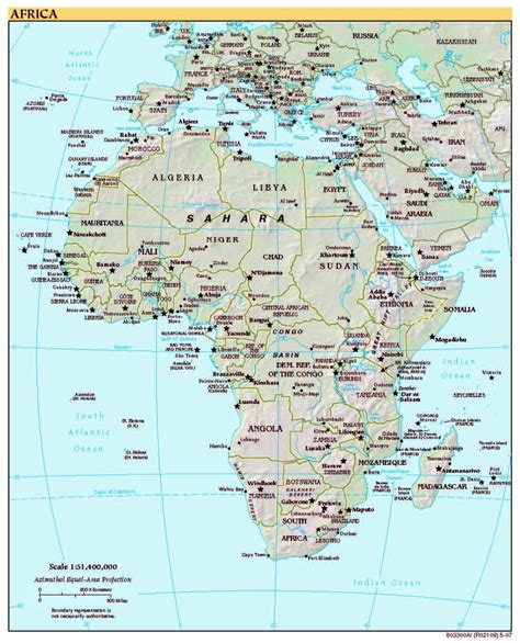 Africa Physical Map High Resolution