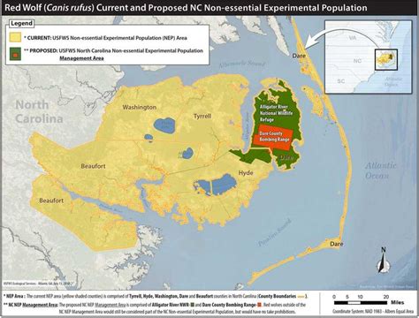 Red Wolf Habitat Map