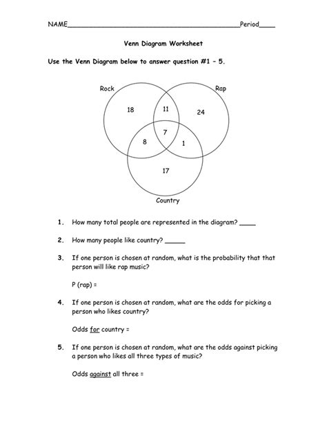 venn diagram worksheets - venn diagrams worksheet unique venn diagram ...