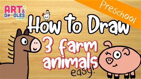 How To Draw Farm Animals Made From Cute Basic Shapes Drawings | Images ...