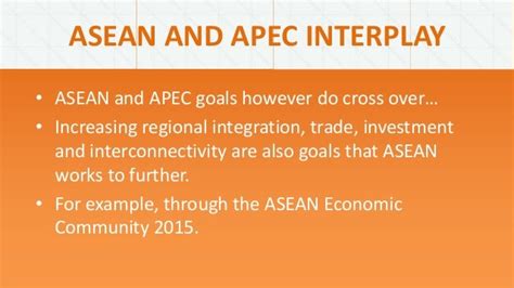 ASEAN and APEC goals