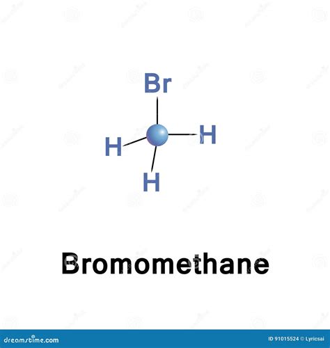 Bromomethane Methyl Bromide Stock Vector - Illustration of atoms ...