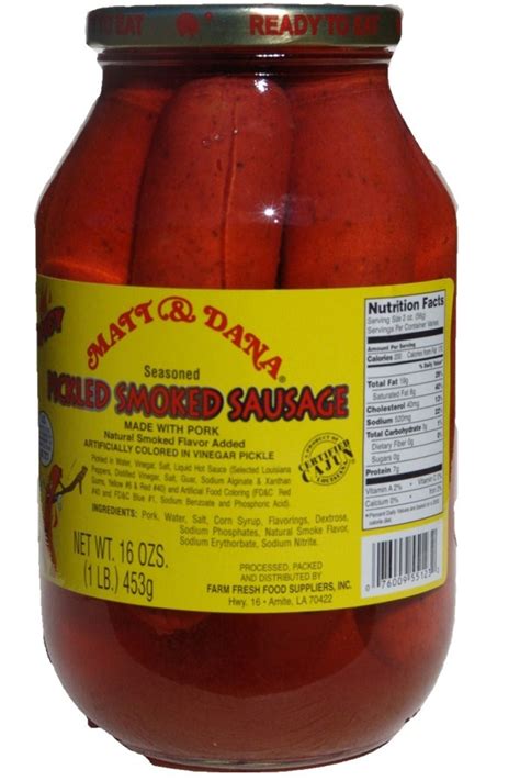 Pickled Smoked Sausage - Quart | www.pickledstore.com