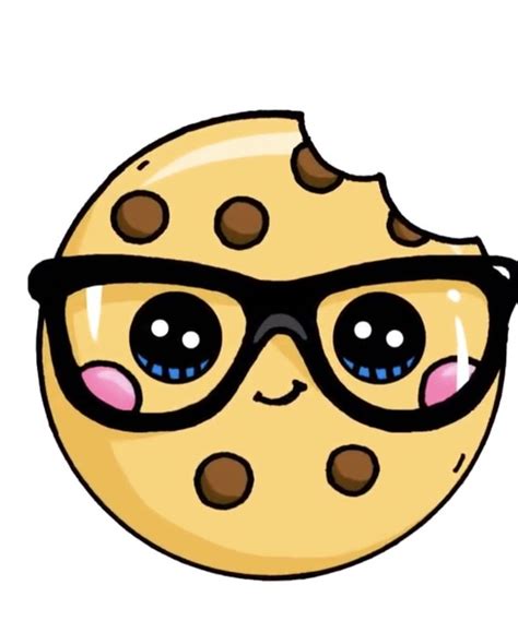 Kawaii Cookie with Glasses Drawing