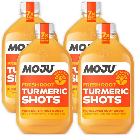 MOJU Turmeric Dosing Bottles (4x420ml Pack, 28 Shots), Exercise ...