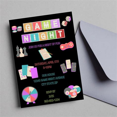 Game Night Invitation Retro Themed Template Vintage-inspired Game Night ...