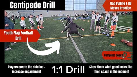 Youth Flag Football Drill | 1 on 1 Flag Pulling and Running Back drill ...