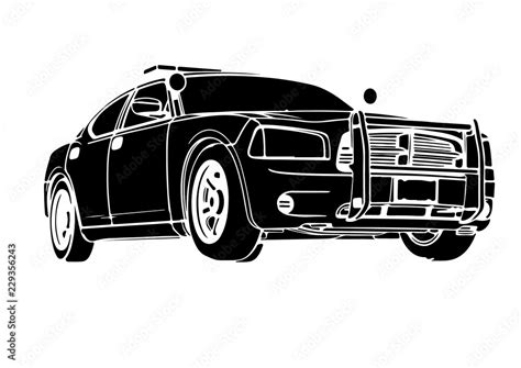 silhouette police car vector Stock Vector | Adobe Stock