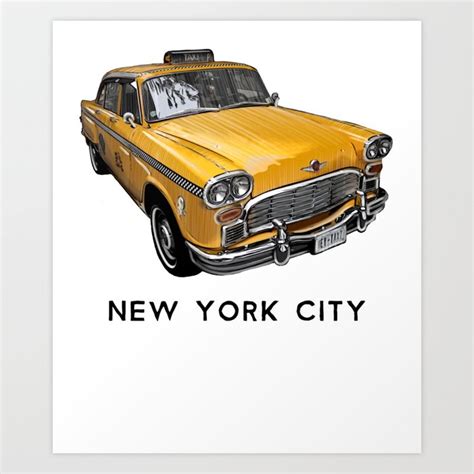 New York City Classic Yellow NYC Checker Taxi Cab Art Print by ...