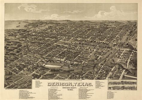 Historic Map - Denison, TX - 1886 | World Maps Online