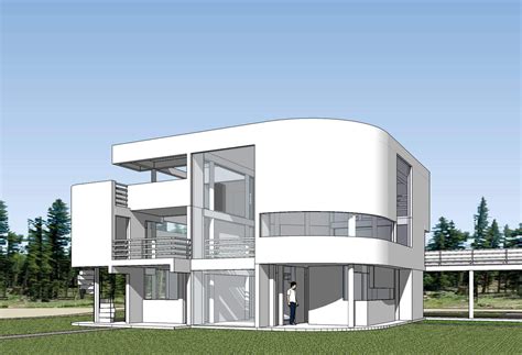 Sketchup 3D Architecture models- Saltzman House(Richard Meier) – CAD ...