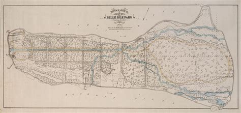 Topographical map of Belle Isle Park showing contours surveyed by ...