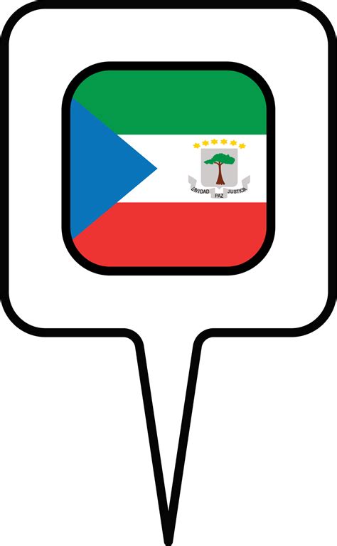 Equatorial Guinea flag Map pointer icon, square design. 24076816 PNG