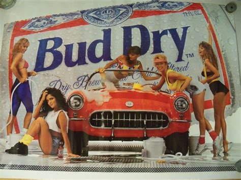 Budweiser Girls Washing Corvette Poster