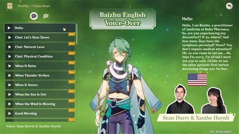 English Baizhu & Changseng Voice Lines by Sean Durrie & Xanthe Huynh ...