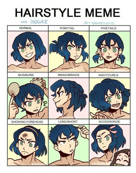 Inosuke with different haircuts : r/DemonSlayerAnime