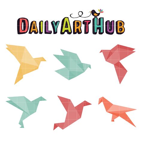 Simple Bird Origami Clip Art Set – Daily Art Hub // Graphics, Alphabets ...