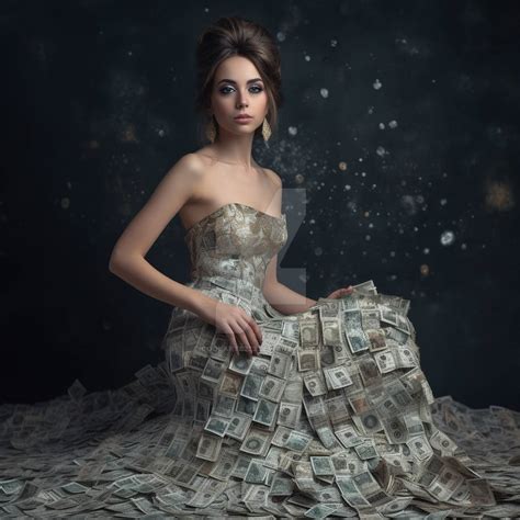 Woman in dress made of money. Photography by Coolarts223 on DeviantArt