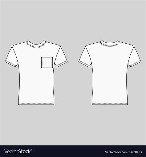 Short sleeve t-shirt outlined template Royalty Free Vector