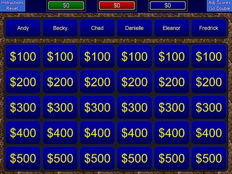 Printable Jeopardy Game - Printable Word Searches