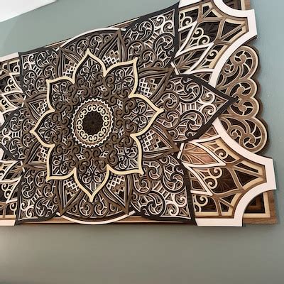 Wood Mandala, Wood Wall Art, Multilayer Decor, Flower Mandala, Home ...