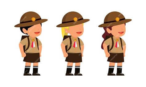 Premium Vector | Pramuka or scout student vector illustration