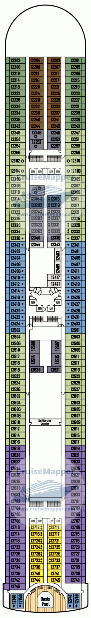 Pacific Encounter deck 12 plan | CruiseMapper