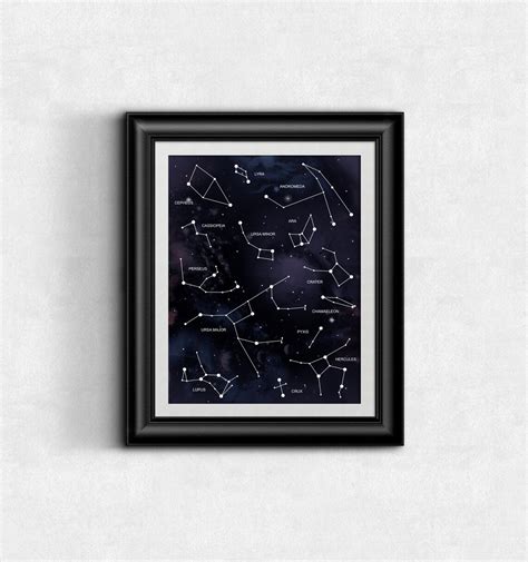 Constellation Map Poster Star Map print Star Chart Galaxy | Etsy