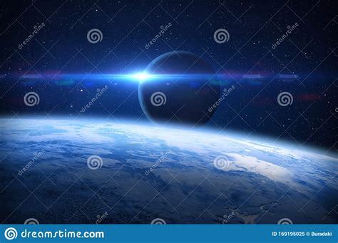 Planet Earth, Moon and Solar Eclipse Stock Image - Image of mainland ...