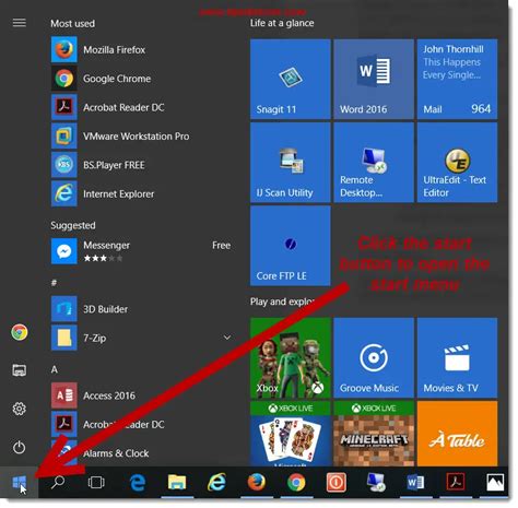 Start Menu Windows 10 / How to Resize Your Start Menu in Windows 10 ...