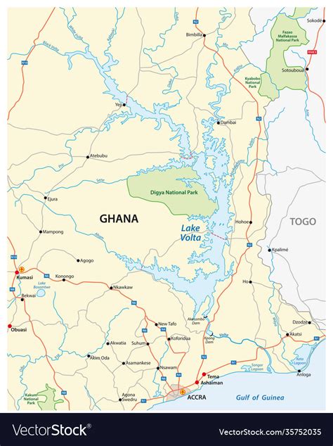 Lake Volta Africa Map